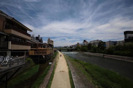 Photo, kyoto, kamogawa, riverbed, 