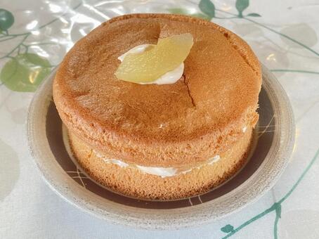 モモのケーキ ピーチ,桃,モモの写真素材