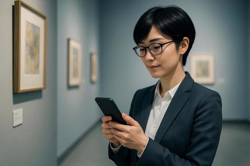 展示解説を確認の写真