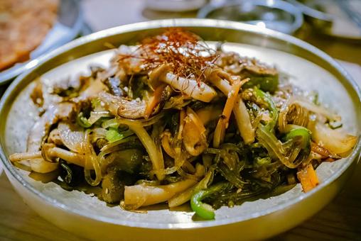 チャプチェ チャプチェ 春雨,野菜,肉の写真素材