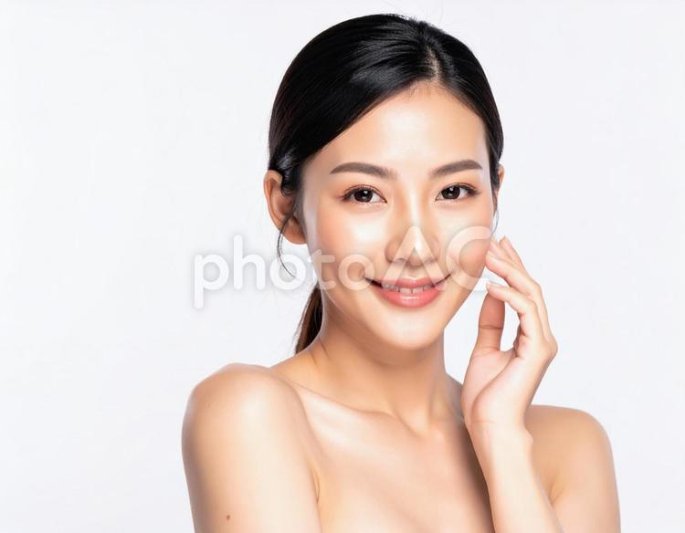 笑顔の女性・美容系イメージ素材 女性,笑顔の女性,美容の写真素材