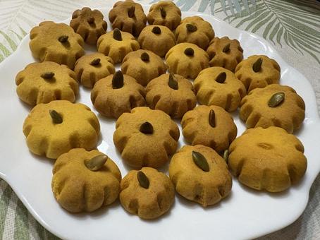 かぼちゃのクッキー クッキー,かぼちゃ,ハロウィンの写真素材