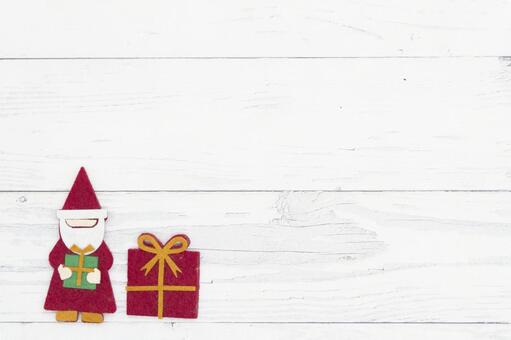 白い背景のサンタとプレゼント サンタクロース,プレゼント,ギフトの写真素材