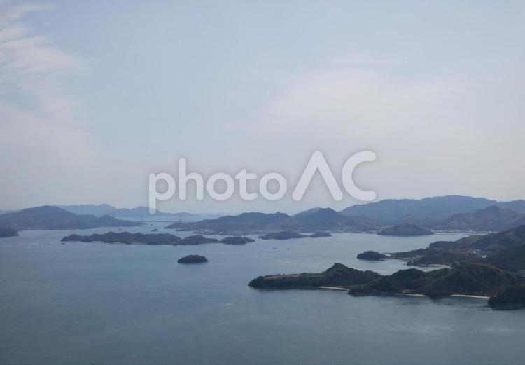 瀬戸内の海と島々 海,島,風景の写真素材