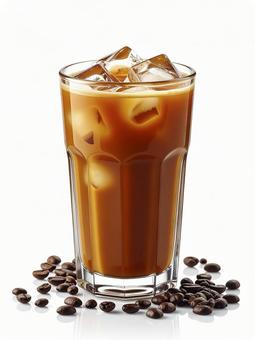 ミルク入りアイスコーヒー AI生成画像  ミルク入りアイスコーヒー AI生成画像 の写真