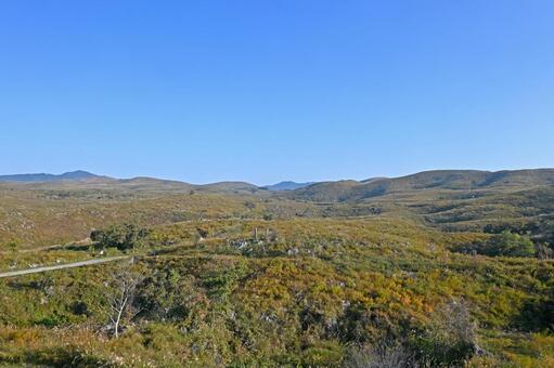 山口・美祢市 カルスト台地「秋吉台」／秋 秋吉台,カルスト台地,秋の写真素材