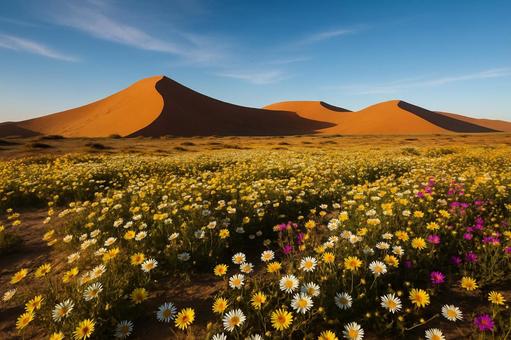 スーパーブルーム:砂漠に広がる奇跡の花畑 スーパーブルーム:砂漠に広がる奇跡の花畑の写真