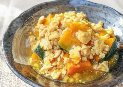 南瓜のそぼろあんかけ5 かぼちゃ,南瓜,冬至の写真素材