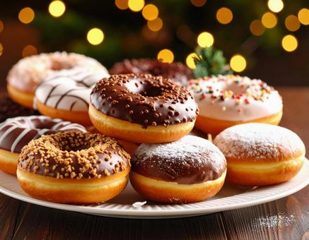 いろんな種類のドーナツの写真