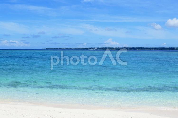 美しい青い海と空 海,沖縄,自然の写真素材