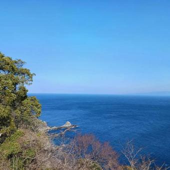 晴天の太平洋｜水平線の絶景 水平線,晴れ,blueskyの写真素材