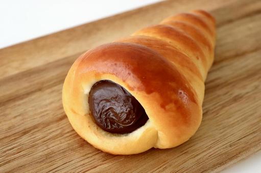 チョココロネ アップ チョココロネ アップ チョココロネ,パン,菓子パンの写真素材