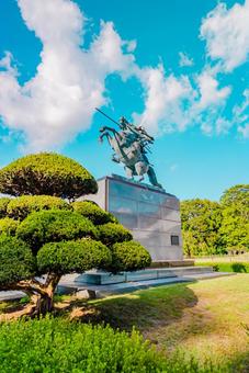 【山形】山形駅の周辺 霞城公園 最上義光 【山形】山形駅の周辺 霞城公園 最上義光 山形城跡,山形,城跡の写真素材