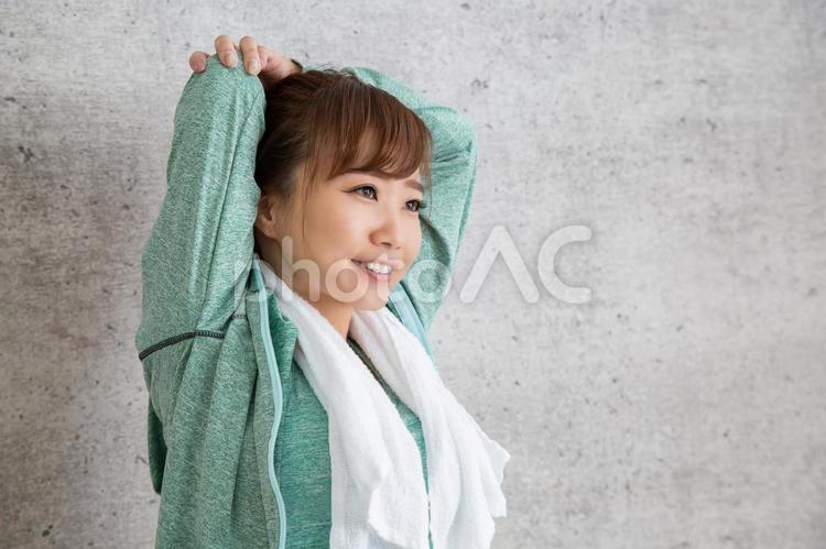 スポーツウェアを着た女性 女性,ストレッチ,柔軟の写真素材