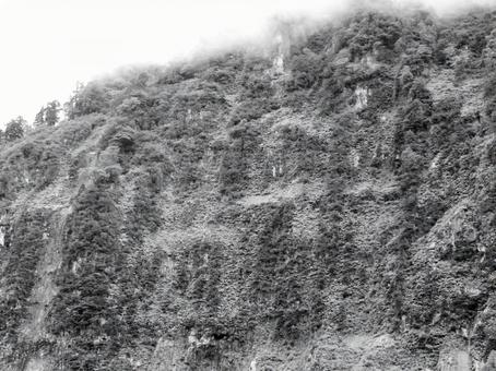 富山県-悪城の壁-近景-白黒 富山県-悪城の壁-近景-白黒の写真