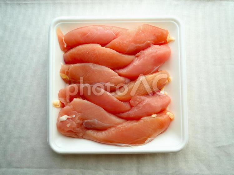ささみ肉・上から 鶏肉,ささみ肉,ささみの写真素材