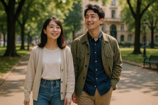 移住先での休日散歩の写真