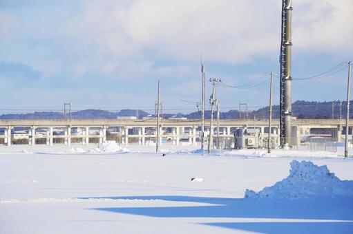 雪の田園 雪の田園の写真