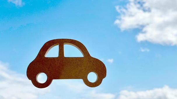 車のナチュラル小物_青空背景 車のナチュラル小物_青空背景の写真