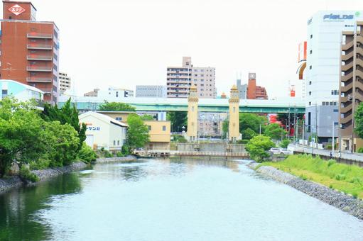中川運河　松重閘門 中川運河,川,松重閘門の写真素材