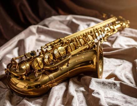 バリトンサックス シルク 楽器 音楽 金 バリトンサックス シルク 楽器 音楽 金の写真