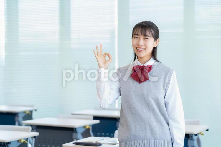 学校で勉強をする女子高生 塾,教育,勉強の写真素材