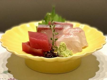 鮮魚３種盛り合せ 鮮魚３種盛り合せ,刺身,本マグロの写真素材