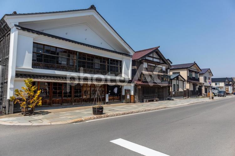 江差いにしえ街道の旧中村家住宅 道南,江差,江戸の街並みの写真素材