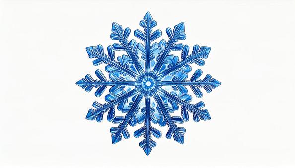 六角形の雪の結晶 青色 デザイン素材 六角形の雪の結晶 青色 デザイン素材の写真