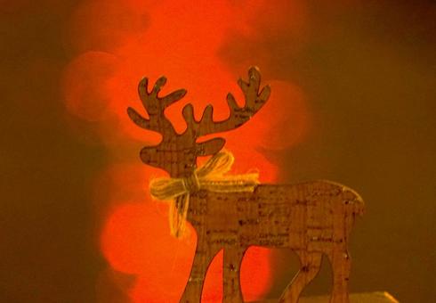 Xmas（トナカイ） クリスマス,トナカイ,背景ボケの写真素材