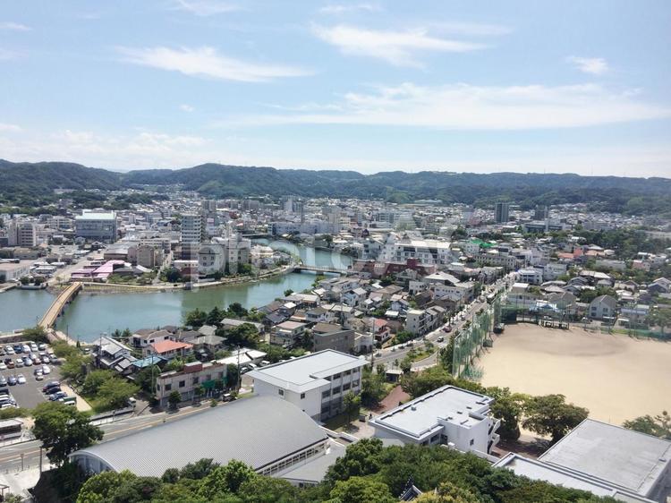 唐津城からの眺め（市街） 佐賀県唐津,唐津城,唐津の写真素材