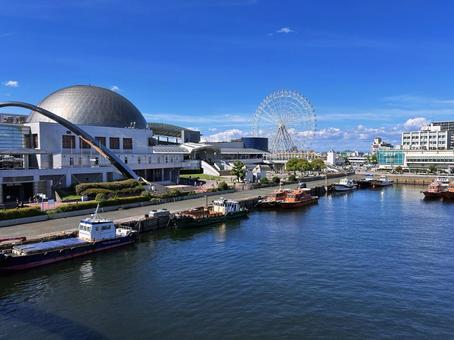 名古屋港 名古屋港 名古屋港,ポートブリッジ,観覧車の写真素材