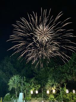 打ち上げ花火 花火,夏,夏祭りの写真素材