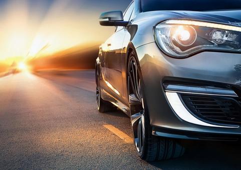 車のヘッドライト 車のヘッドライトの写真