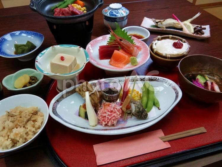 旅館のお食事一例 食事,夕食,朝食の写真素材