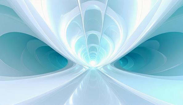 白と青の光が広がるフラクタルゲート 白と青の光が広がるフラクタルゲートの写真