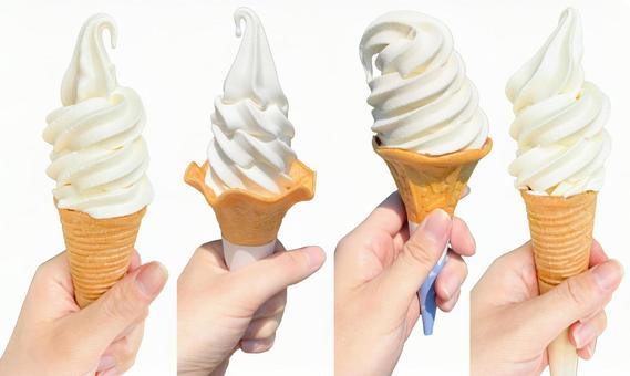 ソフトクリーム切り抜きセット ソフトクリーム切り抜きセット ソフトクリーム,切り抜き,セットの写真素材