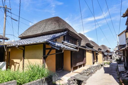 肥前浜宿 茅葺き町屋 肥前浜宿 茅葺き町屋 町並み,宿場町,肥前浜宿の写真素材