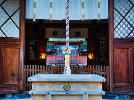 宇太水分神社拝殿から望む御神体 宇太水分神社,神社,国宝の写真素材