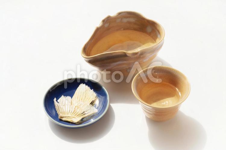 ひれ酒1 ふぐひれ,ひれ酒,燗酒の写真素材