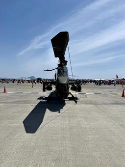 正面から見たAH-1S ヘリコプター,戦闘ヘリ,陸上自衛隊の写真素材