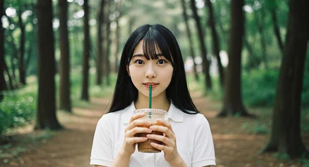 避暑地でアイスコーヒー 避暑地でアイスコーヒーの写真