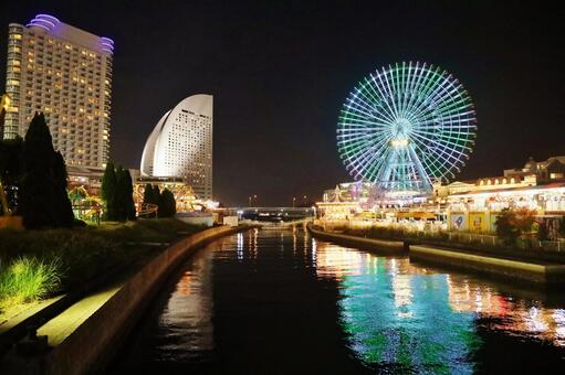 みなとみらいの夜景 横浜,みなとみらい,夜景の写真素材