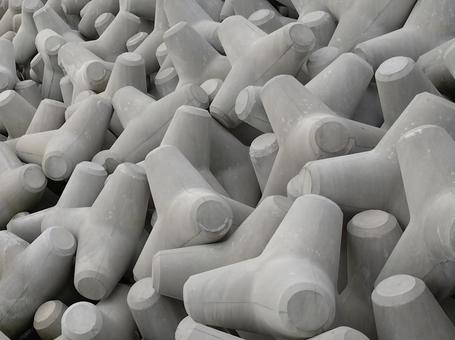 消波ブロック 消波根固めブロック,波消しブロック,コンクリートの写真素材