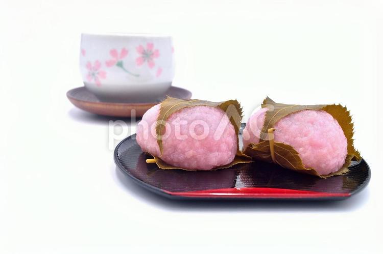 さくら餅・和菓子／食べ物 さくら餅,桜餅,道明寺の写真素材