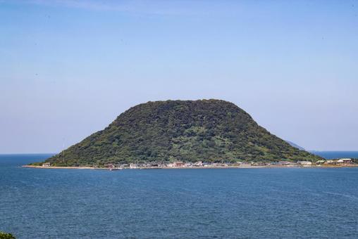 唐津城から高島の眺め 唐津城から高島の眺め 高島,唐津湾,唐津の写真素材