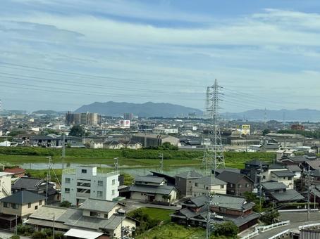 新幹線の窓から見た景色 徳山周辺 新幹線の窓から見た景色 徳山周辺 徳山,工業地帯,山口県の写真素材