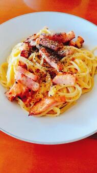 カルボナーラ カルボナーラ,イタリアン,パスタの写真素材