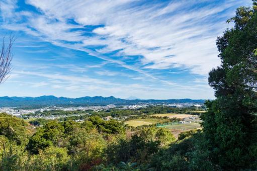 静岡県掛川市11月みはらしの丘掛川市街 日本,静岡県,掛川市の写真素材