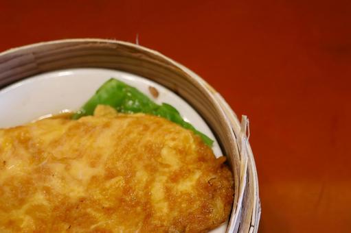 中華料理店のカニ玉 カニ玉,かに,玉子の写真素材